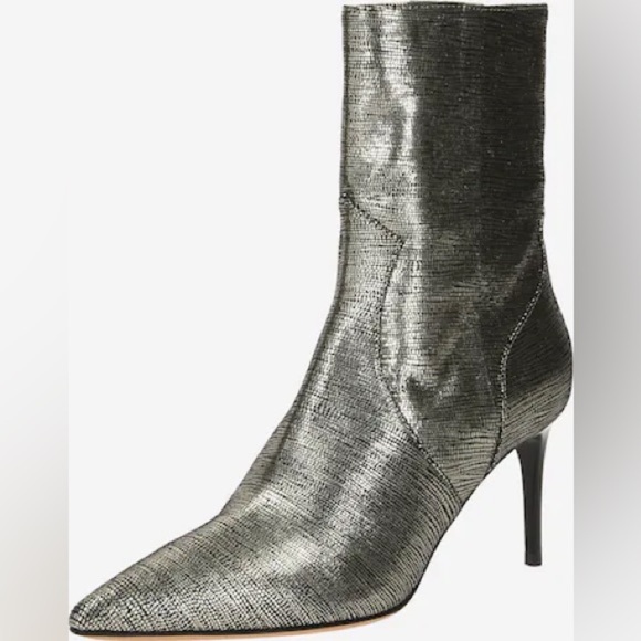 IRO Metallic Davy Ankle Boots Stiletto Heel Silver Sz 41 - Picture 3 of 15
